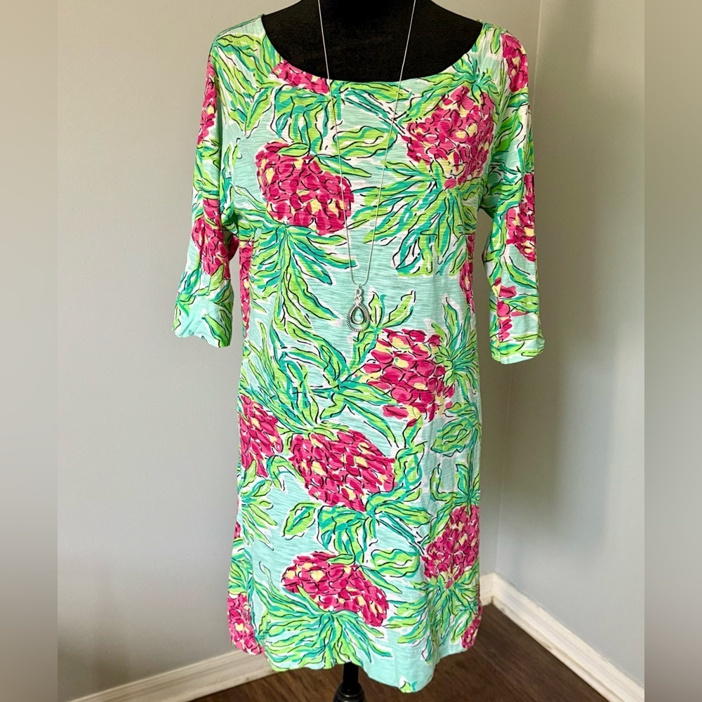 Lilly Pulitzer Pink and Green Floral Dress